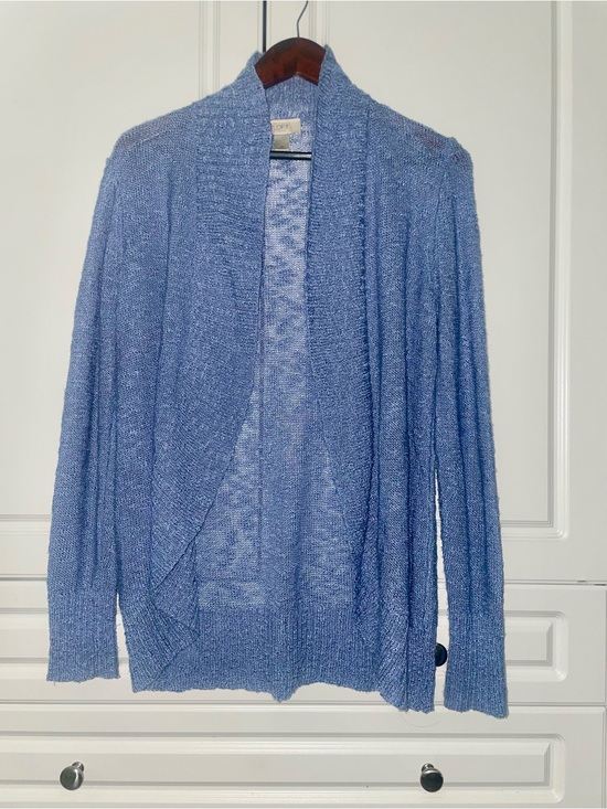 LOFT Sweaters - LOFT Soft Blue Open-Front Draped Cardigan